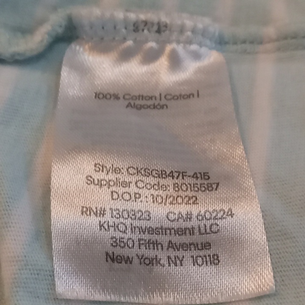 Calvin Klein Boy's Short Sleeve Shirt Size M (10-12) Teal Stripes - Picture 9 of 10